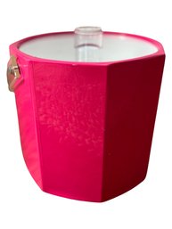 Vintage Hot Pink  & Clear Lucite Ice Bucket Barware