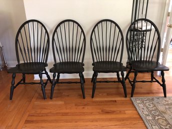 Set Of 4 Black Windsor Side Chairs, KLI Logatec Slovenia