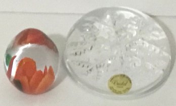 Cristal Snowflake & Egg Shape Paperweights & Original Stickers.