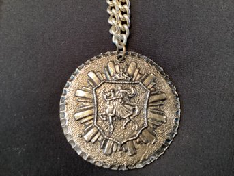 Vintage Pendant Necklace Horse Crest Shield