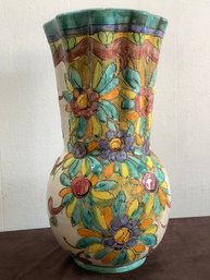 Vintage Floral Vase Hand-painted Italy