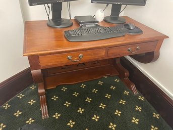 Writers Desk With Hand Carved Accents