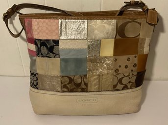 Coach Signature Multi Patchwork Leather Handbag.