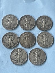 (8) 1940s S Standing Liberty Half Dollars San Francisco