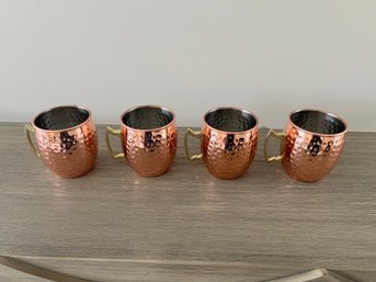 Set Of 4 Copper Moscow Mule Cups