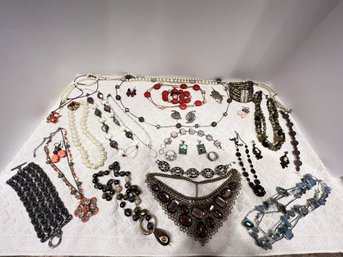 Lot #16 Costume Jewelry With Some Sterling Mixed In The Jewelry