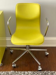 CB2 Lime Green Desk Chair On Casters