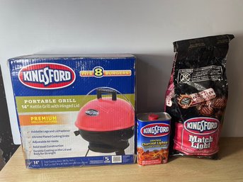 Kingsford Portable BBQ Grill , Matchlight Charcoal And Charcoal Lighter Fluid - NEW