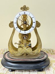 Small Brass Clock  By Brevete  8 Day