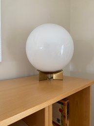 West Elm Glass Ball Lamp On Brass Base