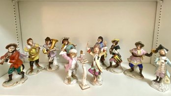 11 Piece German Monkey Orchestra Figurines - Porcelain