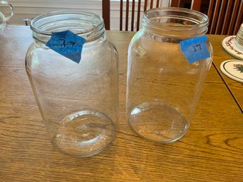 2 Large Mouth Glass Kombucha Jars, Terrarium Starts Or Planters For Plants