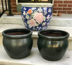 Chinoiserie Enamel Porcelain Planter Pot And More