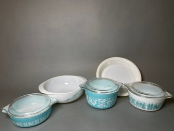 Pyrex Dishes Including Amish Butterprint Pattern