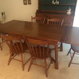 Conant Ball Famous Reproductions Of Old New England Table, Matting & 6 Chairs