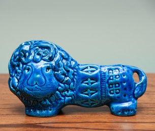 Bitossi Rimini Blu Lion Figurine By Aldo Londi