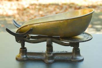 Antique Brass Candy Scale With Weight