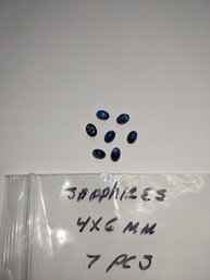 7 Blue Sapphires - 4x6 MM - Gemstones