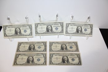 7 $1 Silver Certificates - 1957 - 1957A - 1957B