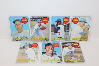 7 LA Dodgers Cards From 1969 - Willie Davis & Don Sutton