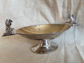 Antique Sterling Silver Nut Dish Squirrels On The Handles 13.6oz Ounces