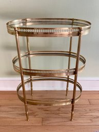 Petite Brass & Glass Vanity Shelf Stand