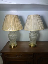 Pair Of Vintage Christal Lamps