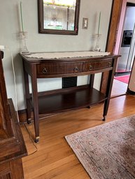 Vintage Two Drawer Side Table On Casters