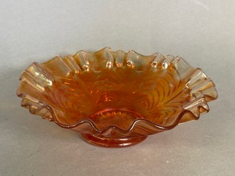 A Carnival Glass Scallop Rim Bowl