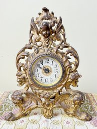 Gilt White Metal WESTCLOCK Alarm Clock