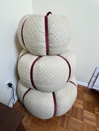 3 Ottomans Stacked, Or Individual