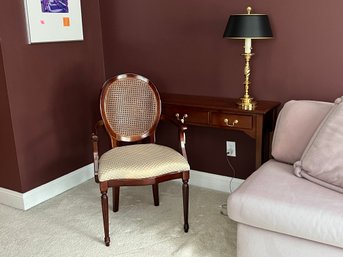 Bombay Console Table, Chair And A Turned Brass Table Lamp