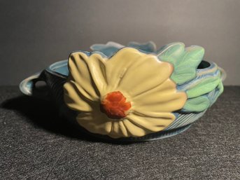 Peony  Console  - Roseville Pottery Bowl 10' Blue