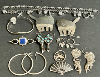 VTG Sterling Silver Jewelry Lot All Pieces Marked  925 Or Sterling  Weight 82 Grams ( READ For Itemization)
