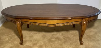 Vintage French Provincial Oval Scalloped Coffee Table