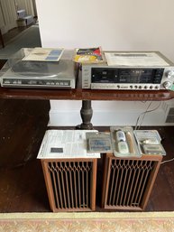 Realistic SCR-3000 AM/FM Stereo Cassette Receiver LAB-2100 Linear Tracking Automatic Turntable And Speakers