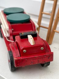 Antique Wooden Firetruck Toy -