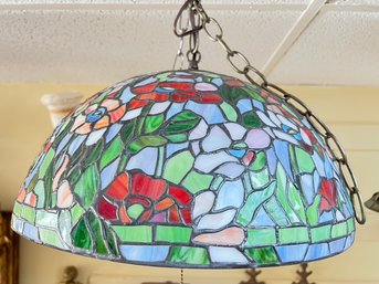 Half Round Stained Glass Hanging Pendant Light