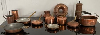 Vintage Copper Cookware, Frying Pans, Mold, Cups, Espresso & More