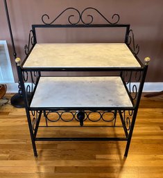 Marble / Wrought-iron Wine Stand