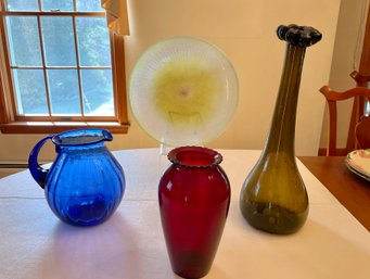 Colorful Four Piece Art Glass Collection