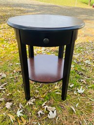 Round Side Table With Drawer