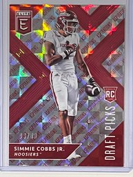 2018 Panini Elite Aspirations Draft Picks Simmie Cobbs Jr. Checkerboard Refractor Card #123   Numbered 9/49