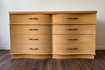 Mid Century Modern Wavey Blonde Dresser By Dixie