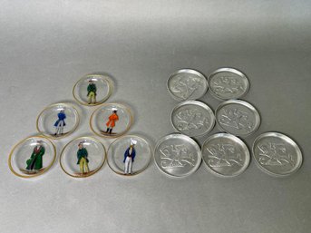 A Collection Of Mini Collector Dishes, Handpainted & Pewter