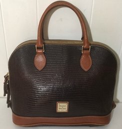 A48. Dooney & Bourke, Cognac, Brown Embossed Leather Handbag.