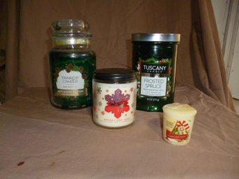 Candle Lot # 6 NEW UNUSED Pine And Christmas Jar Candles