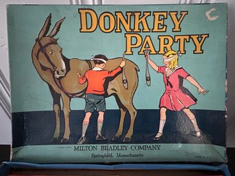 1st. Edition Donkey Party Game Under License To Milton Bradley 1932