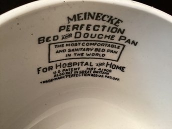 Antique Meinecke Perfection Bed Pan Enamelware Medical Basin And Enamelware Pan