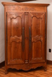 Antique French Provincial Carved Armoire